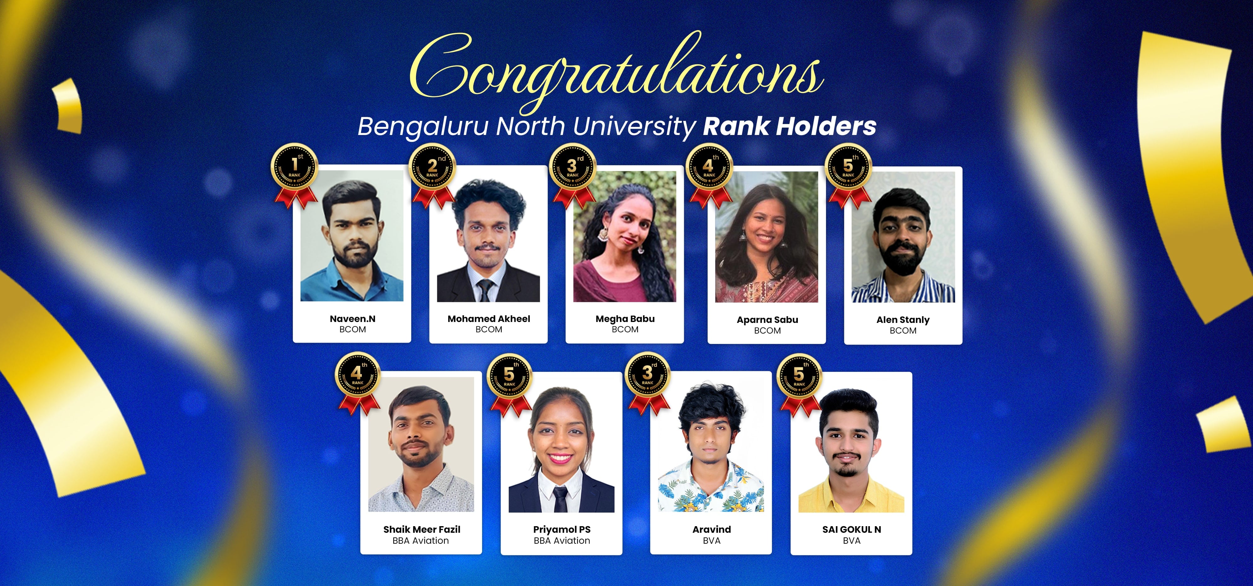 Bengaluru North University Rank Holders